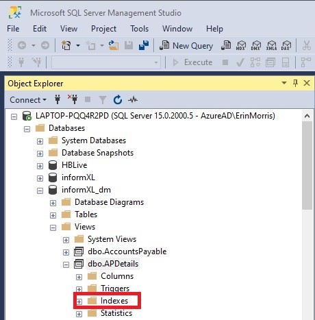 Adding your own Datamart indexes | InformXL