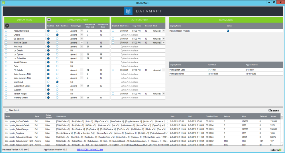 informXL Datamart New Console