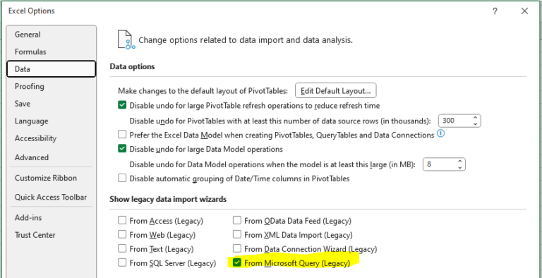 How to add Microsoft Query to Excel Data Connections? | InformXL